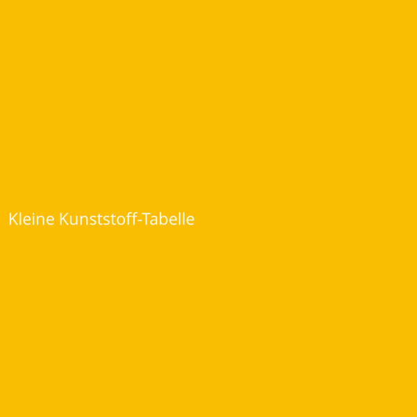 Kleine Kunststoff-Tabelle